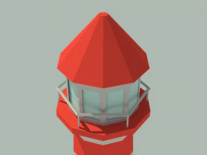 низькому поле маяк і дерев'яні паркани 3D Модель