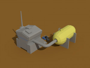 low poly scifi generator 3D मॉडल