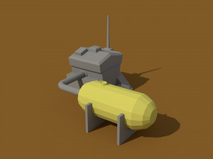 low poly scifi generator 3D मॉडल