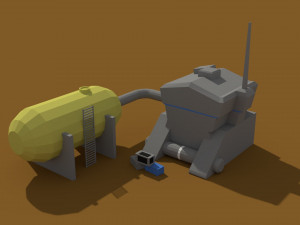 low poly scifi generator 3D मॉडल