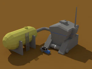 Low-Poly-Scifi-Generator 3D Modell