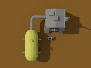 low poly scifi generator 3D मॉडल