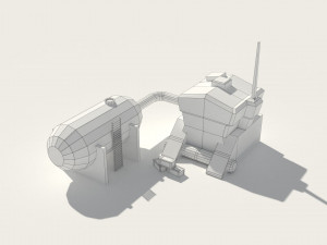 low poly scifi generator 3D मॉडल