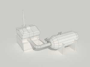 low poly scifi generator 3D मॉडल