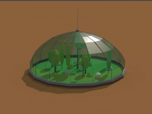 low poly scifi greenhouse 3D मॉडल