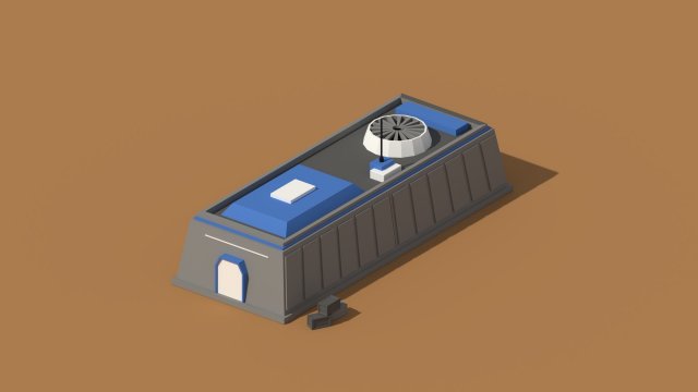 low poly scifi hangar 1 Model 3D .c4d .max .obj .3ds .fbx .stl .blend