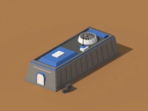 hangar de fic&ccedil;&atilde;o cient&iacute;fica low poly 1 Modelo 3D