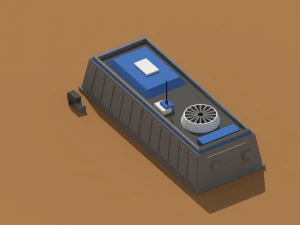 low poly scifi hangar 1 3D Model