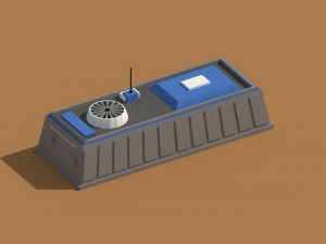 low poly scifi hangar 1 Model 3D