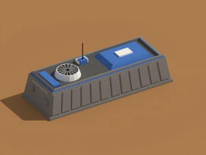 low poly scifi hangar 1 3D Model