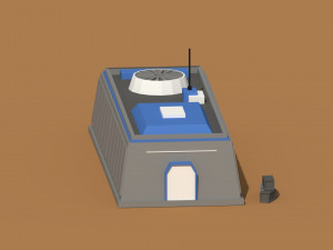 low poly scifi hangar 1 Model 3D