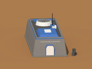 low poly scifi hangar 1 3D Model