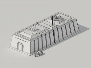 low poly scifi hangar 1 3D Model