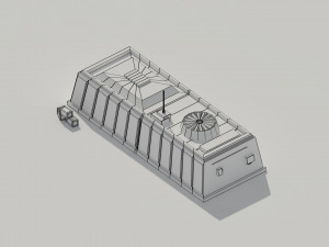low poly scifi hangar 1 Model 3D