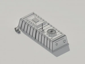 low poly scifi hangar 1 3D Model