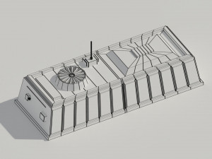 low poly scifi hangar 1 Model 3D