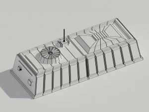 low poly scifi hangar 1 3D Model