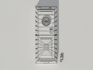 low poly scifi hangar 1 3D Model