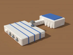 low poly scifi hangar 2 3D Model