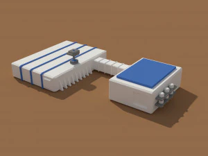 low poly scifi hangar 2 3D Model