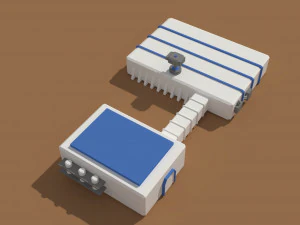 low poly scifi hangar 2 3D Model