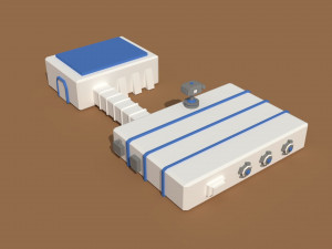 low poly scifi hangar 2 3Dモデル