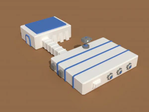 low poly scifi hangar 2 3D Model