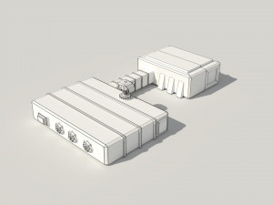 low poly scifi hangar 2 3Dモデル