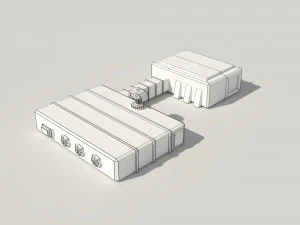 low poly scifi hangar 2 3D Model