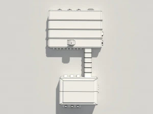 low poly scifi hangar 2 3D Model