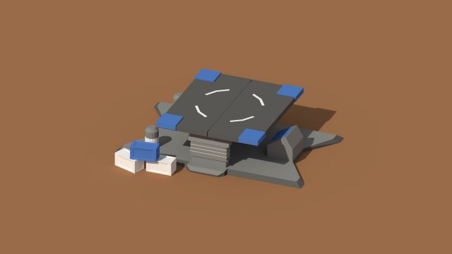 low poly scifi loading pad 3D मॉडल .c4d .max .obj .3ds .fbx .stl .blend 