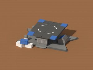 low poly scifi loading pad 3D मॉडल