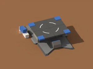 low poly scifi loading pad 3D Model