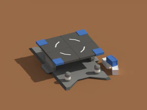 low poly scifi loading pad 3D Model