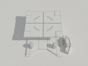 low poly scifi loading pad 3D Model