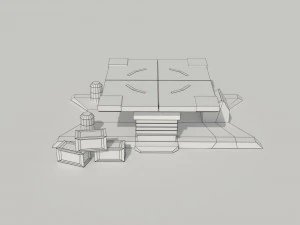low poly scifi loading pad 3D Model