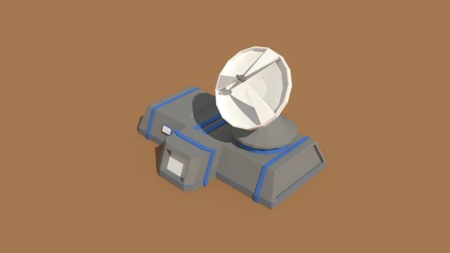 low poly scifi radar station 3D Model .c4d .max .obj .3ds .fbx .stl .blend 
