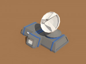 low poly scifi radar station 3D मॉडल
