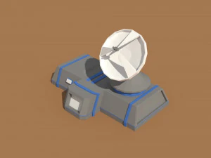 stazione radar low poly scifi Modello 3D