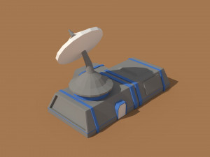low poly scifi radar station 3D मॉडल