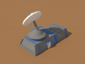 low poly scifi radar station 3D Model