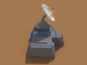 low poly scifi radar station 3D मॉडल