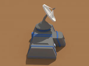 low poly scifi radar station 3D Model