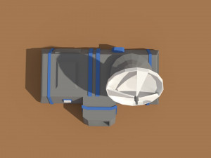 low poly scifi radar station 3D मॉडल