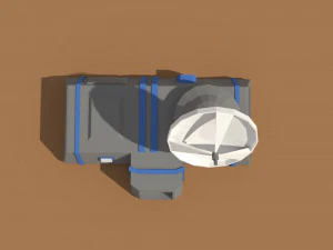 low poly scifi radar station 3D Model