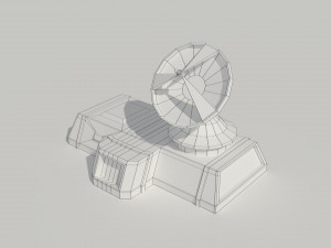low poly scifi radar station 3D मॉडल