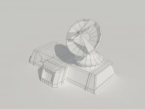 low poly scifi radar station 3D Model