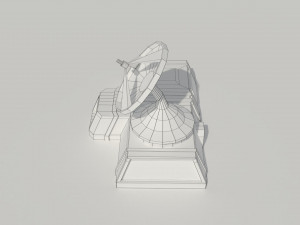 low poly scifi radar station 3D मॉडल