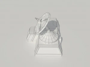 low poly scifi radar station 3D Model