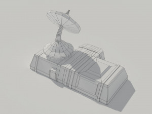 low poly scifi radar station 3D मॉडल